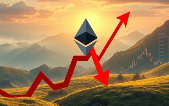 Ethereum price chart showing a bearish divergence, signaling a potential ETH pullback.