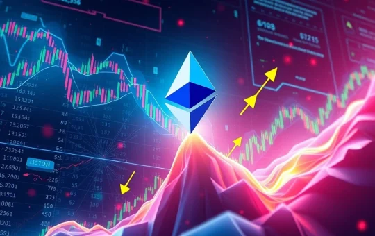 A dynamic chart illustrating Ethereum price action, highlighting key resistance levels and market volatility, reflecting the current market analysis.