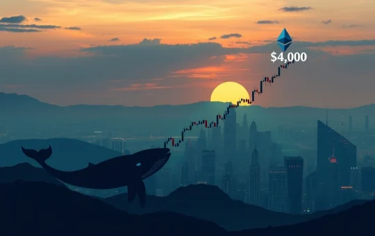 Chart showing Ethereum price retesting key support levels, indicating a bullish ETH outlook driven by significant whale accumulation.