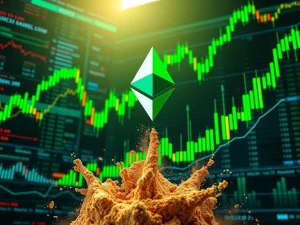Ethereum price chart showing a triumphant ETH surge past $3,800, symbolizing short liquidations and renewed market optimism.