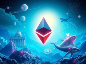 Illustrates the dramatic Ethereum surge and significant whale activity, showing capital shifting towards the promising RTX presale for crypto remittance solutions.