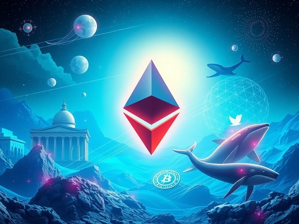 Illustrates the dramatic Ethereum surge and significant whale activity, showing capital shifting towards the promising RTX presale for crypto remittance solutions.
