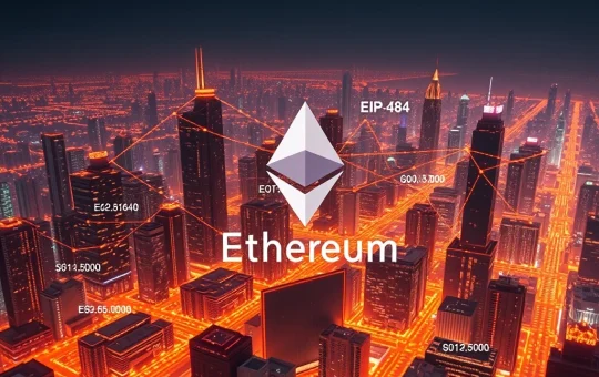 Depicts Ethereum's scalability advancements, showing EIP-4844 blobs and Layer-2 networks accelerating transactions and fueling Ethereum price growth.