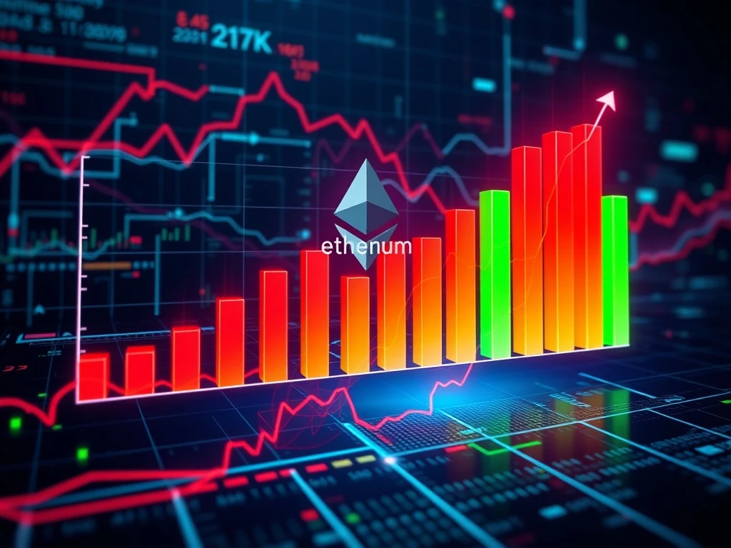 A dramatic chart illustrating the significant drop in institutional Ethereum short positions, signaling a potential bullish shift for ETH price.