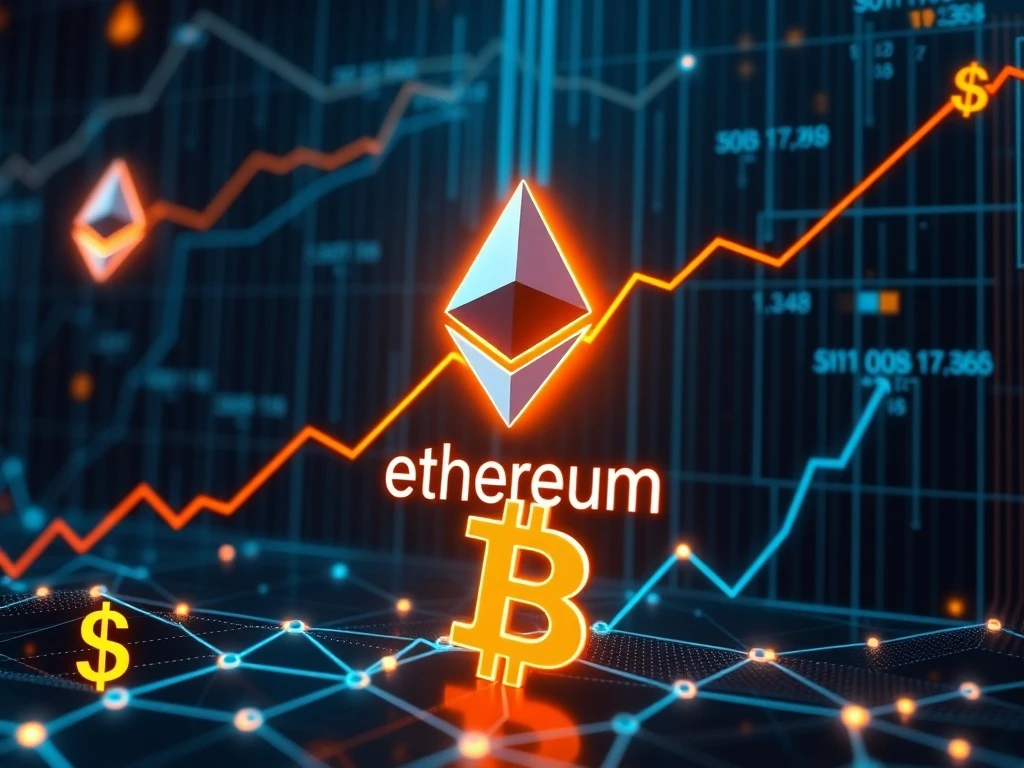 A chart showing a significant ETH price surge alongside the BitMine logo, illustrating the impact of BitMine's Ethereum staking strategy.