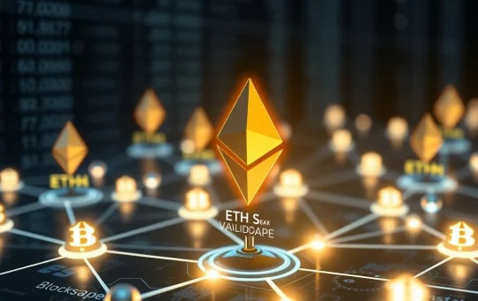 Visualizing Blockscape's significant Ethereum staking growth, now a top 50 ETH validator, reinforcing network security.