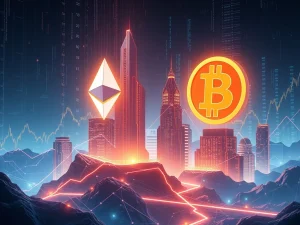Ethereum and Bitcoin ETFs competing in a dynamic crypto market surge