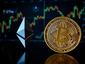 Chart showing Ethereum trading volume surpassing Bitcoin, signaling a historic shift in the crypto market.