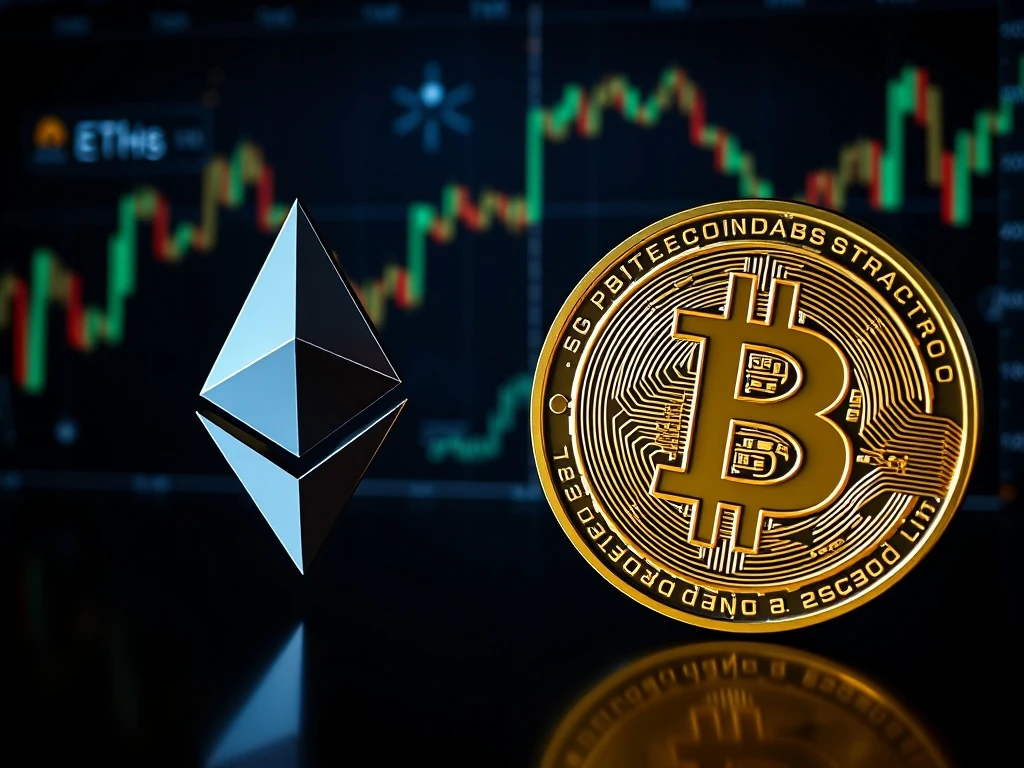Chart showing Ethereum trading volume surpassing Bitcoin, signaling a historic shift in the crypto market.