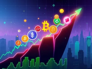 Chart illustrating the explosive growth of under $1 cryptos, highlighting 2025 crypto breakouts and bull market momentum.
