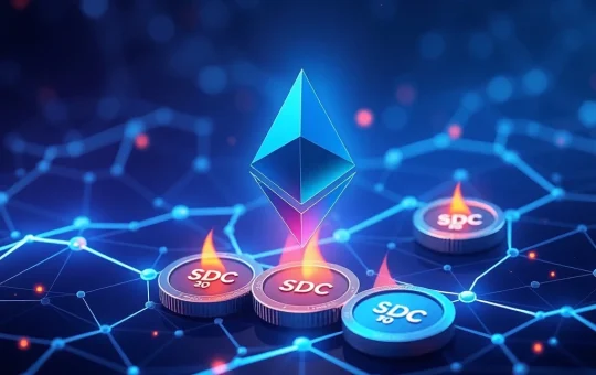 Ethereum blockchain burning USDC tokens to manage stablecoin supply