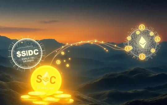 Visualizing a strategic 145M USDC transfer impacting Ethereum accumulation, highlighting institutional crypto movements.
