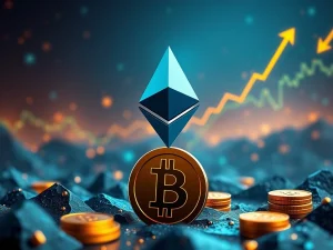 A visual representation of Ethereum's impressive volume surpassing Bitcoin, highlighting the ETH price surge and potential Altcoin Season.