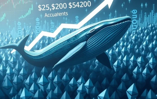 Ethereum whales actively accumulating ETH, signaling a potential ETH price surge in the crypto market.