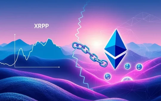 Charts showing Ethereum supply contracting due to DeFi staking, contrasted with XRP price correction illustrating crypto market dynamics.