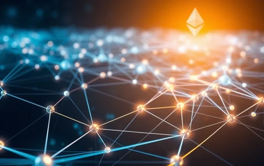 An abstract depiction of the Succinct Foundation's role in expanding Ethereum ZK Network scalability through decentralized governance.