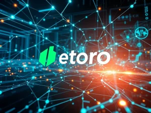 eToro blockchain network facilitating seamless tokenized asset transactions