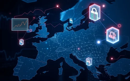 Illustrates how institutional adoption of cryptocurrency in Europe is propelled by strategic partnerships, bridging traditional finance with advanced market infrastructure.