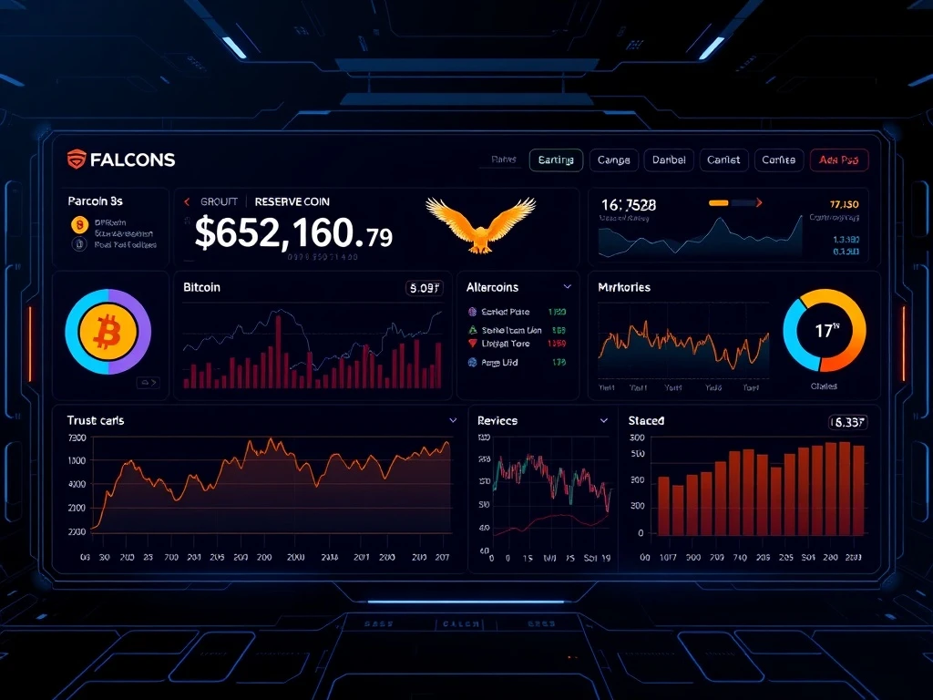 Falcon Finance's Transparency Dashboard displaying secure USDf stablecoin reserves and over-collateralization data, assuring trust.