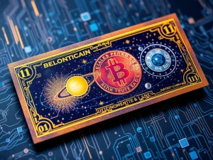 Fastex collectible currency notes backed by FTN token with solar system artwork and security features