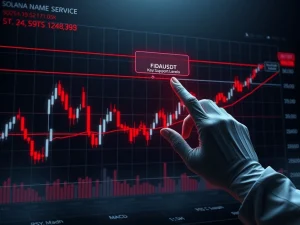 A chart showing a significant FIDAUSDT price drop, highlighting bearish trends in the Solana Name Service market.
