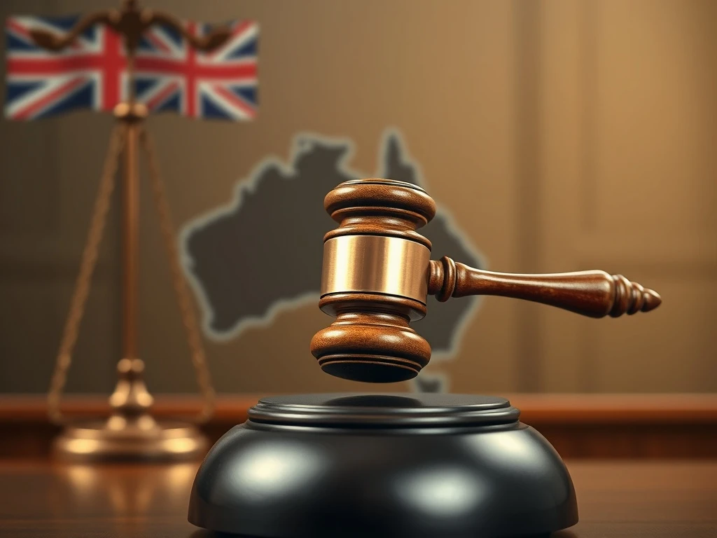 A judge's gavel symbolizing the Finder ASIC ruling, a pivotal moment for Australian crypto regulation.