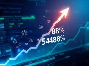 A dramatic chart showing the unprecedented FIS price surge, highlighting the impact of fintech innovation and strategic market expansion.