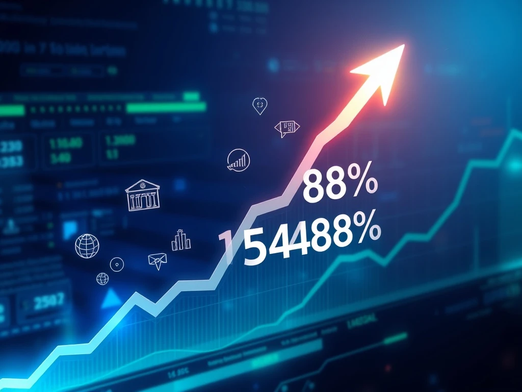 A dramatic chart showing the unprecedented FIS price surge, highlighting the impact of fintech innovation and strategic market expansion.