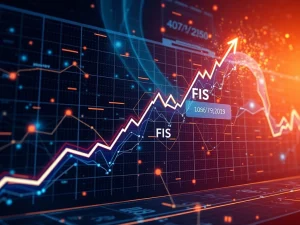A dynamic graph showing a sharp FIS price surge, representing rapid growth and strategic advancements in decentralized finance.