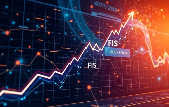 A dynamic graph showing a sharp FIS price surge, representing rapid growth and strategic advancements in decentralized finance.