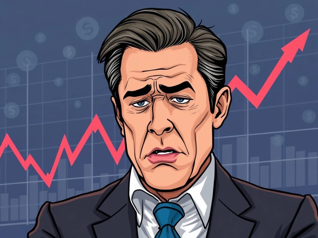 A chart illustrating Fiserv stock plummeting after a corporate guidance cut, signaling significant market concern.