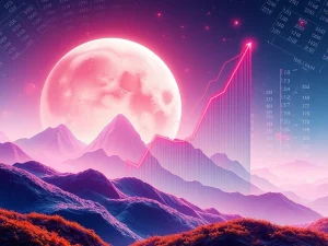A chart showing a significant Flare FLR price surge, symbolizing the dramatic growth and increased crypto trading volume in the altcoin market.