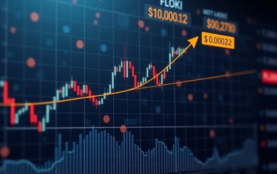 FLOKI crypto chart showing a strong recovery from the Fibonacci level, indicating a potential surge towards the $0.00022 FLOKI price target.