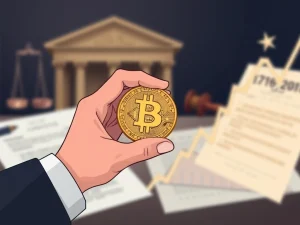 A hand holding a Bitcoin, symbolizing the complex FTX payout and the controversial Bitcoin valuation for creditor distribution.