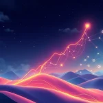 A chart illustrating the dramatic FUN token surge, reflecting significant on-chain activity and growth within the Farcaster decentralized social network.