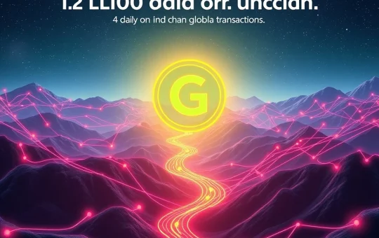 An infographic visualizing G Coin's achievement of 1 million daily on-chain transactions, emphasizing its role in utility-driven adoption across gaming and Web3.