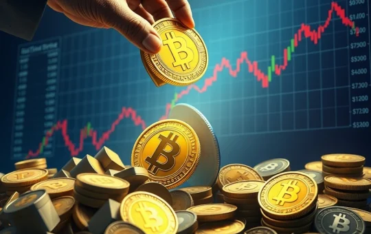 A visual representation of Galaxy Digital's massive BTC liquidation impacting the Bitcoin price, causing market concern.