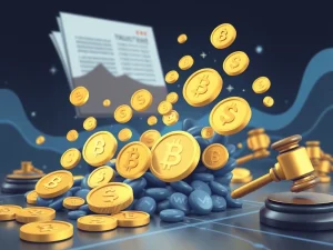 Visualizing the GENIUS Act's impact on US stablecoin market growth, showing digital currency flowing into a regulated financial system.