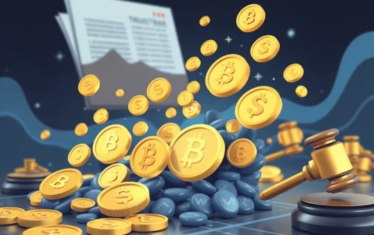 Visualizing the GENIUS Act's impact on US stablecoin market growth, showing digital currency flowing into a regulated financial system.