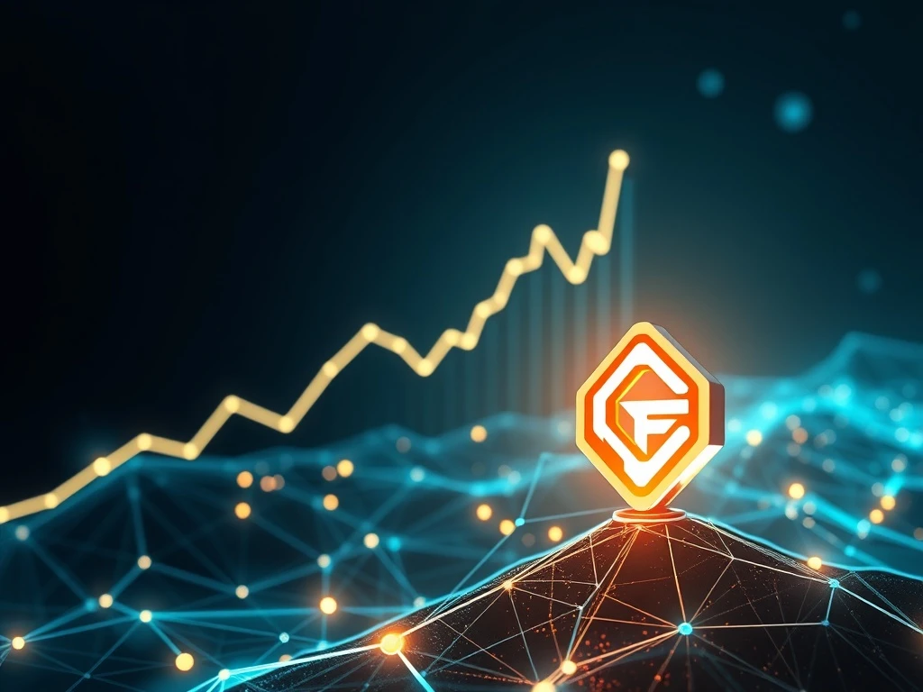 A vibrant chart illustrating the GLM token's explosive crypto surge driven by its decentralized AI platform.