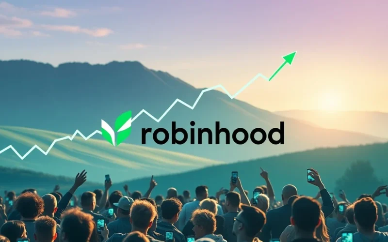 HBAR price chart soaring with Robinhood app icon, symbolizing the massive retail interest and market impact of the listing.