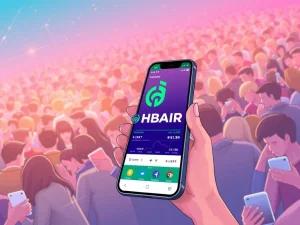 HBAR Robinhood Listing on a mobile trading screen, symbolizing increased crypto accessibility for investors.