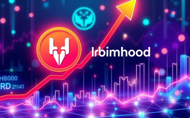 Chart showing Hedera HBAR's explosive price surge following its Robinhood listing, indicating significant market momentum.