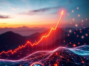 A visual representation of HEI crypto's astonishing surge on a digital chart, highlighting its rapid growth driven by strategic partnerships and ecosystem development.