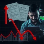 HFT crash shown on a plunging cryptocurrency price chart amid regulatory pressure