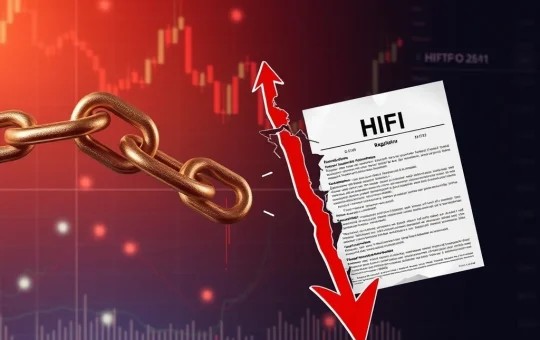 A visual representation of the dramatic HIFI price drop, illustrating the impact of DeFi regulation and crypto market volatility.
