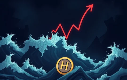 A crypto chart showing the catastrophic decline of the HIFI token amidst extreme market volatility, reflecting a sharp price drop.