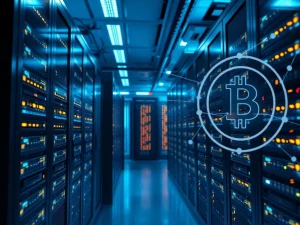 Hive Digital's strategic shift from Bitcoin mining to High-Performance Computing (HPC) with glowing server racks.