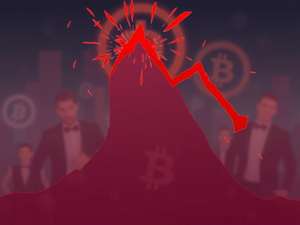 A dramatic red crypto chart showing HOME token's unprecedented plunge, highlighting market volatility and investor caution.