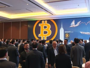 Executives at the BFC Symposium in Hong Kong discussing strategies for corporate Bitcoin adoption and treasury management.
